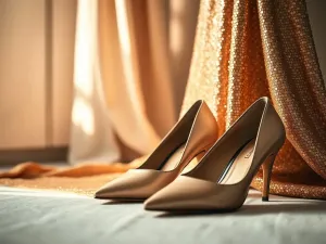 Eleganckie damskie buty dopasowane do złotej sukienki, inspo na stylowe obuwie do wieczorowej stylizacji